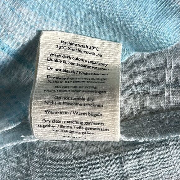 Poetry Women’s Peasant Striped Cotton Blend Blouse Blue Size 16 - Picture 10 of 12